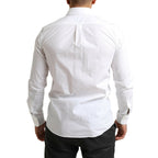 Dolce & Gabbana White MARTINI Cotton Dress Formal Shirt
