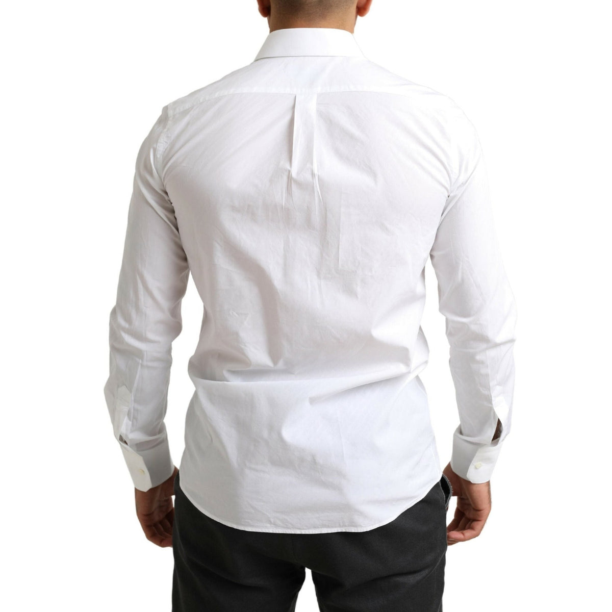 Dolce & Gabbana White MARTINI Cotton Dress Formal Shirt