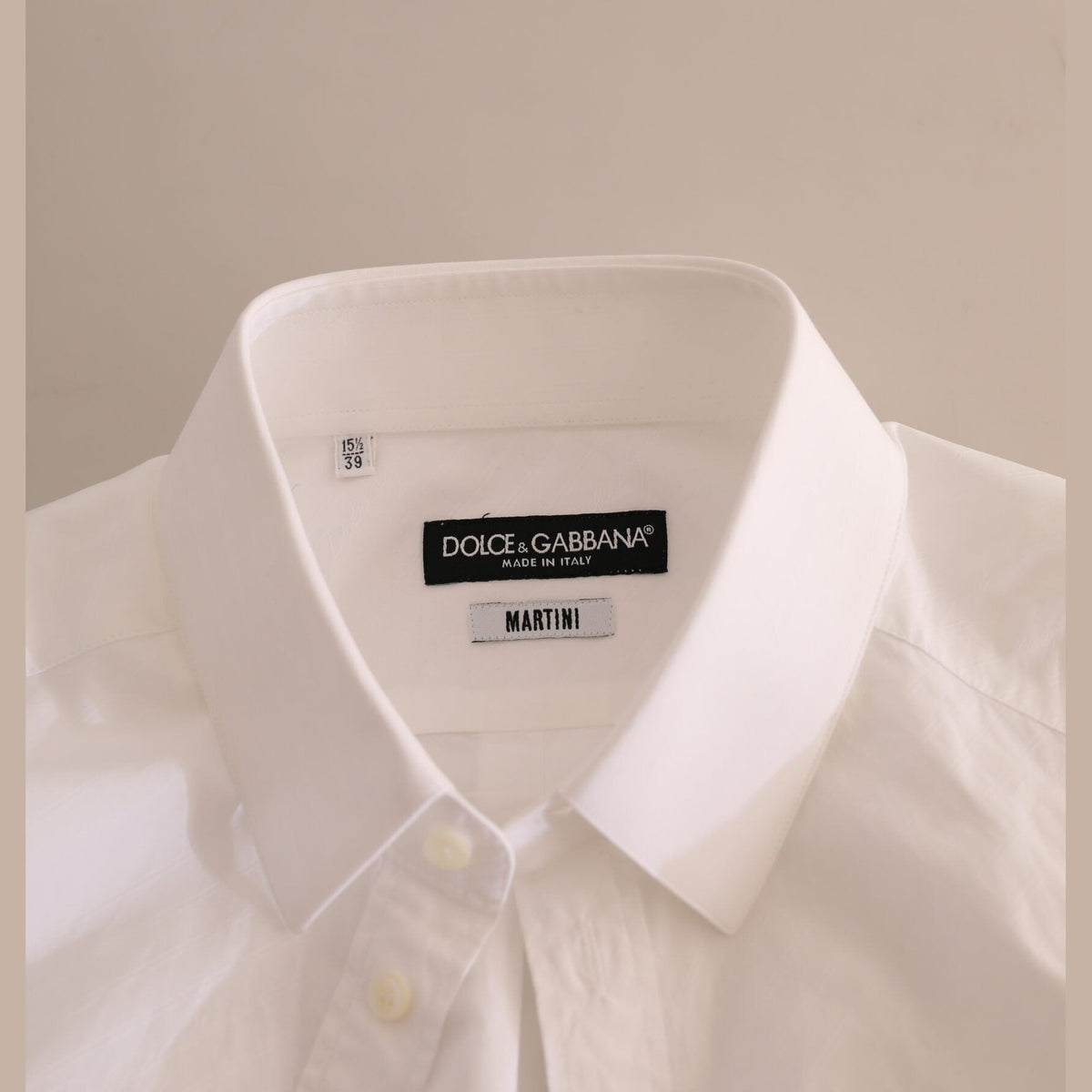 Dolce & Gabbana White MARTINI Cotton Dress Formal Shirt