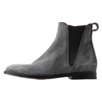 Dolce & Gabbana Gray Leather Men Ankle Boots Shoes