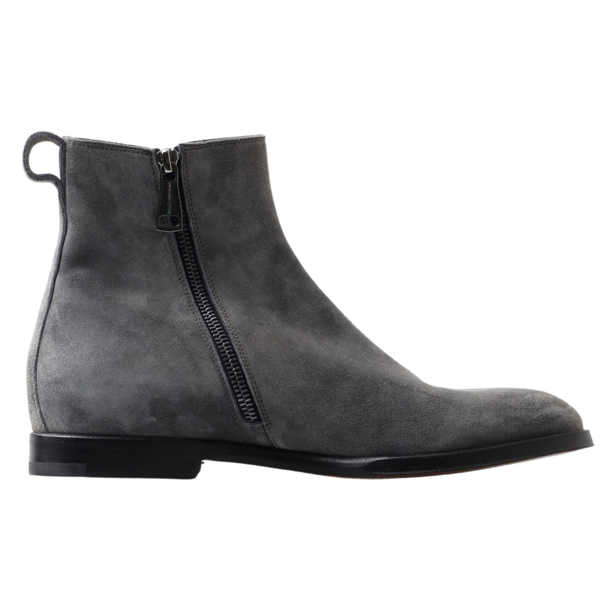 Dolce & Gabbana Gray Leather Men Ankle Boots Shoes