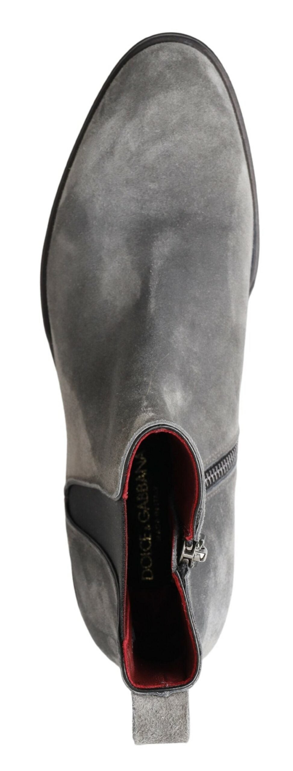 Dolce & Gabbana Gray Leather Men Ankle Boots Shoes Dolce & Gabbana