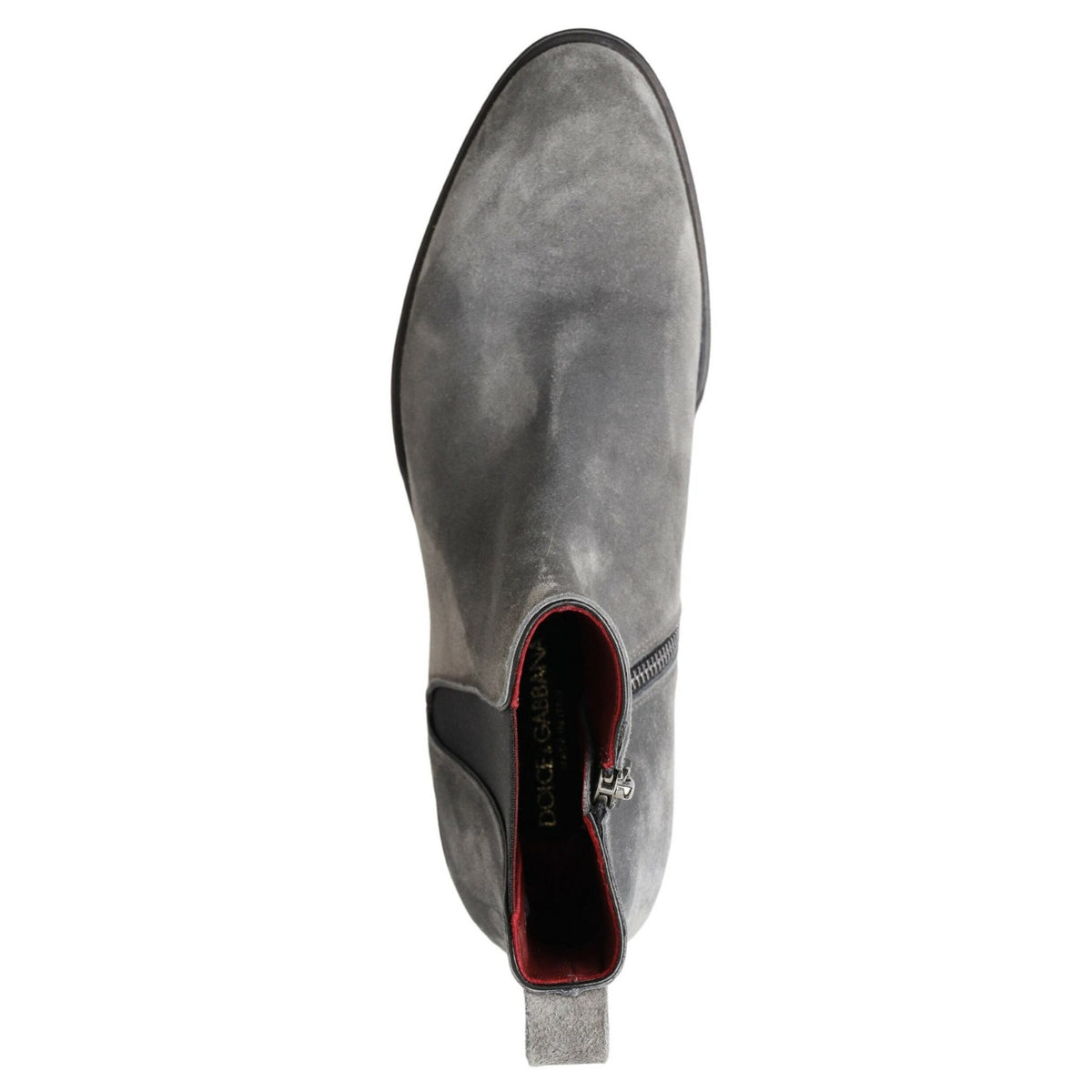 Dolce & Gabbana Gray Leather Men Ankle Boots Shoes