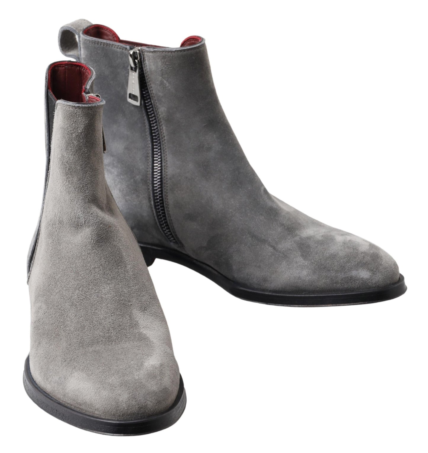Dolce & Gabbana Gray Leather Men Ankle Boots Shoes Dolce & Gabbana