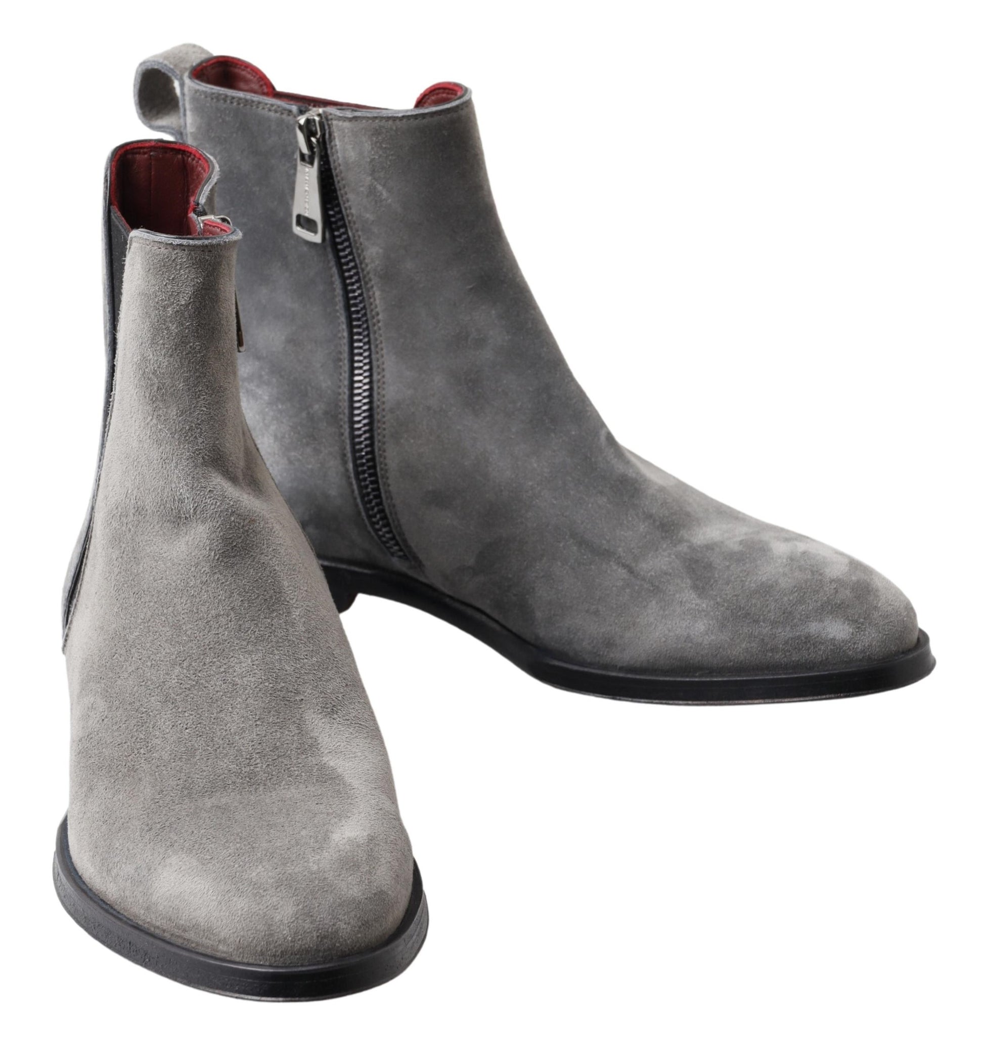 Dolce & Gabbana Gray Leather Men Ankle Boots Shoes Dolce & Gabbana