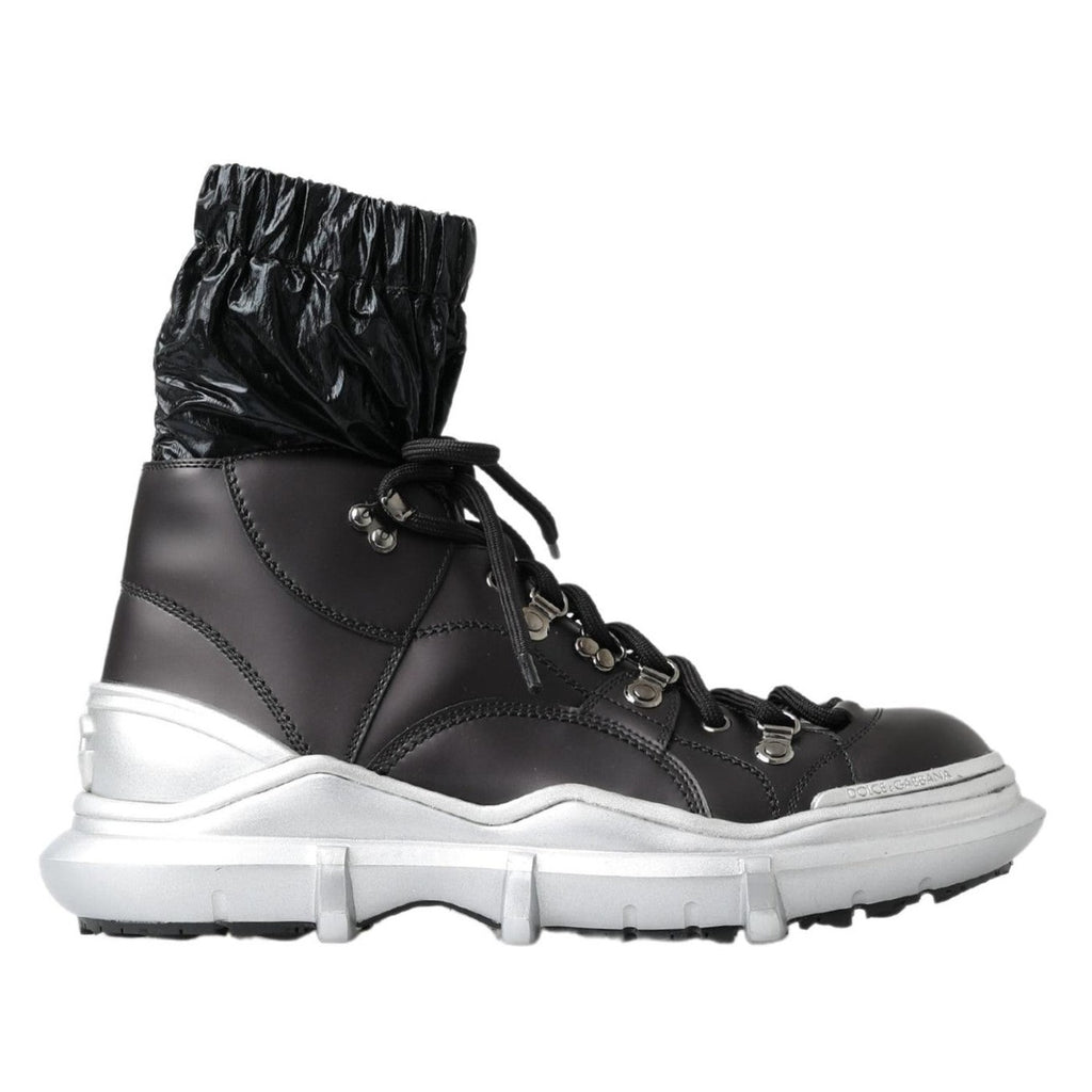 Dolce & Gabbana Black Nylon Galileo High Top Sneakers Shoes
