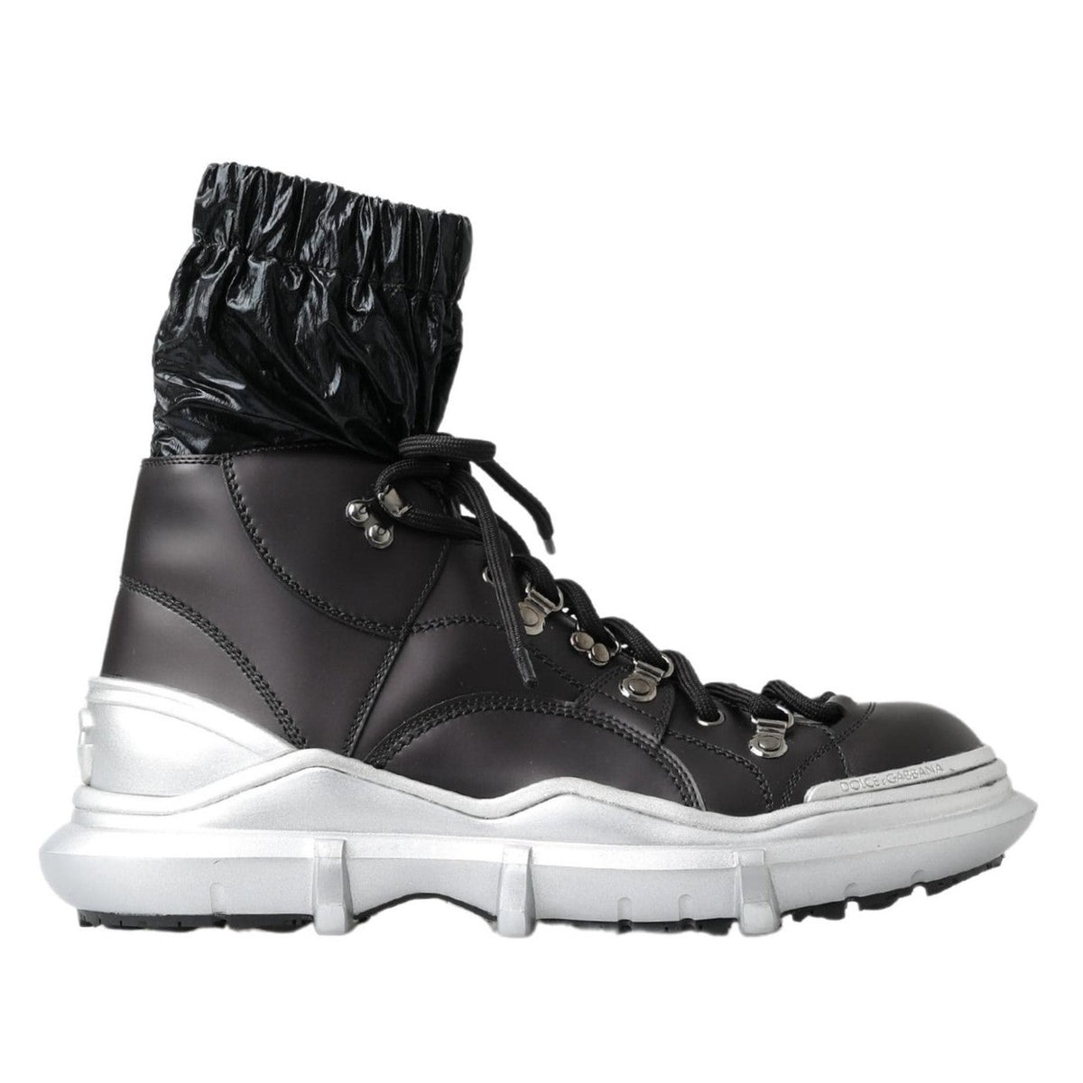 Dolce & Gabbana Black Nylon Galileo High Top Sneakers Shoes