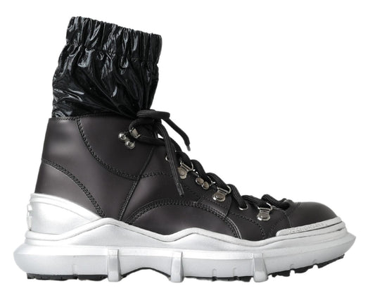Dolce & Gabbana Black Nylon Galileo High Top Sneakers Shoes Dolce & Gabbana