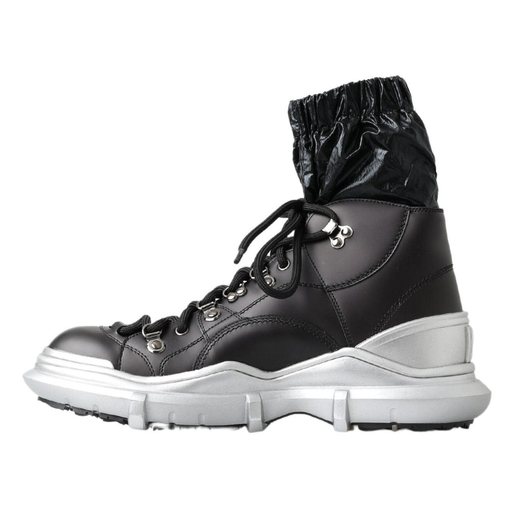 Dolce & Gabbana Black Nylon Galileo High Top Sneakers Shoes
