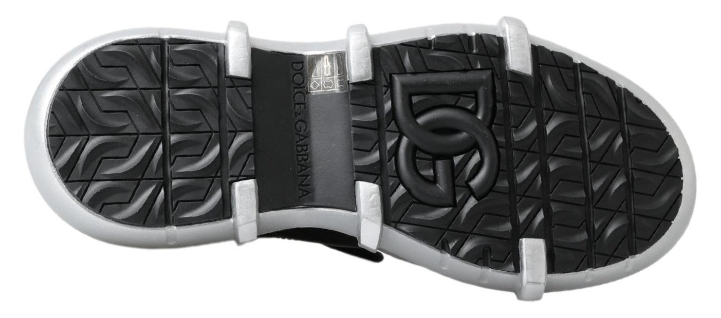 Dolce & Gabbana Black Nylon Galileo High Top Sneakers Shoes Dolce & Gabbana