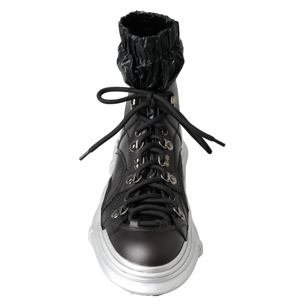 Dolce & Gabbana Black Nylon Galileo High Top Sneakers Shoes