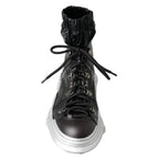 Dolce & Gabbana Black Nylon Galileo High Top Sneakers Shoes