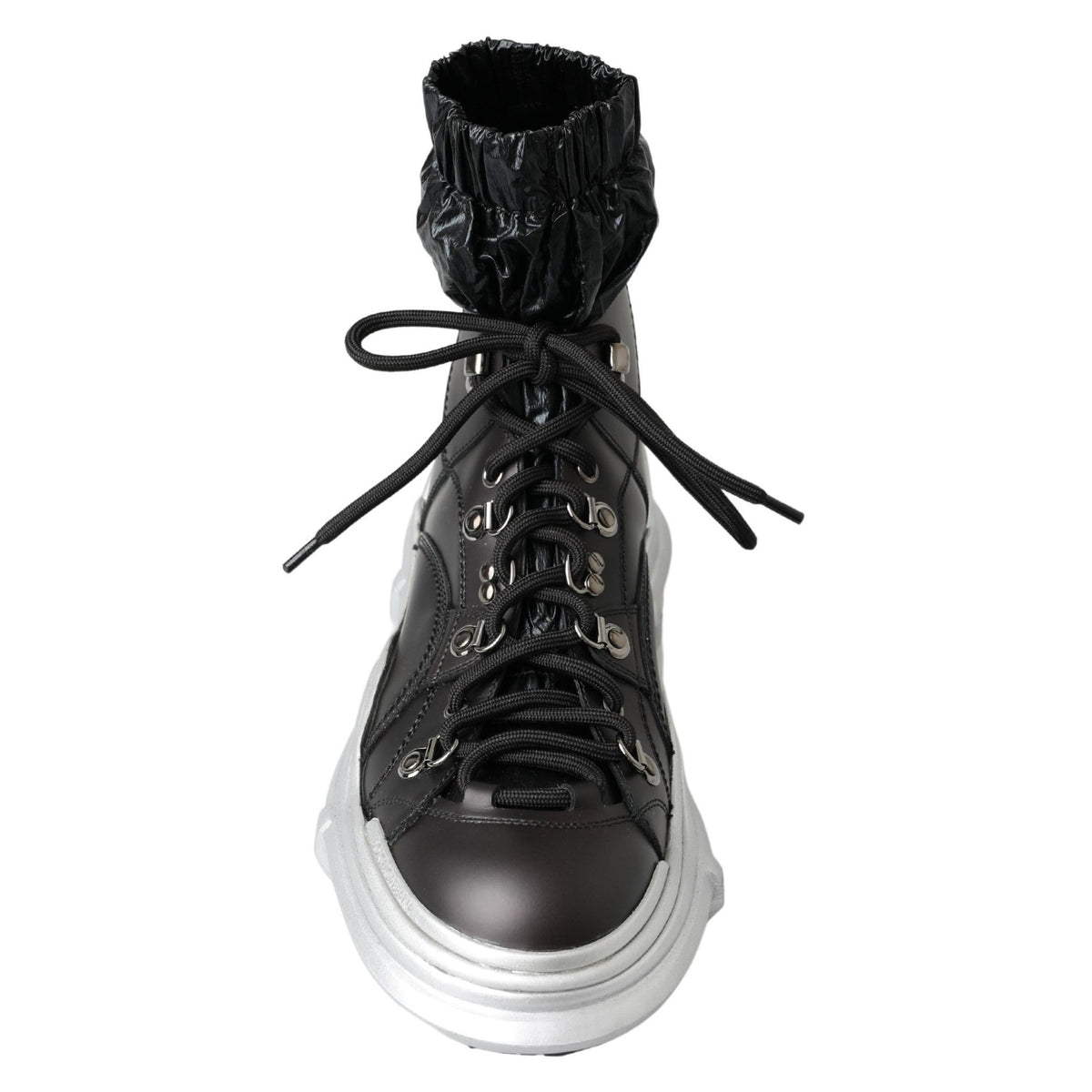 Dolce & Gabbana Black Nylon Galileo High Top Sneakers Shoes