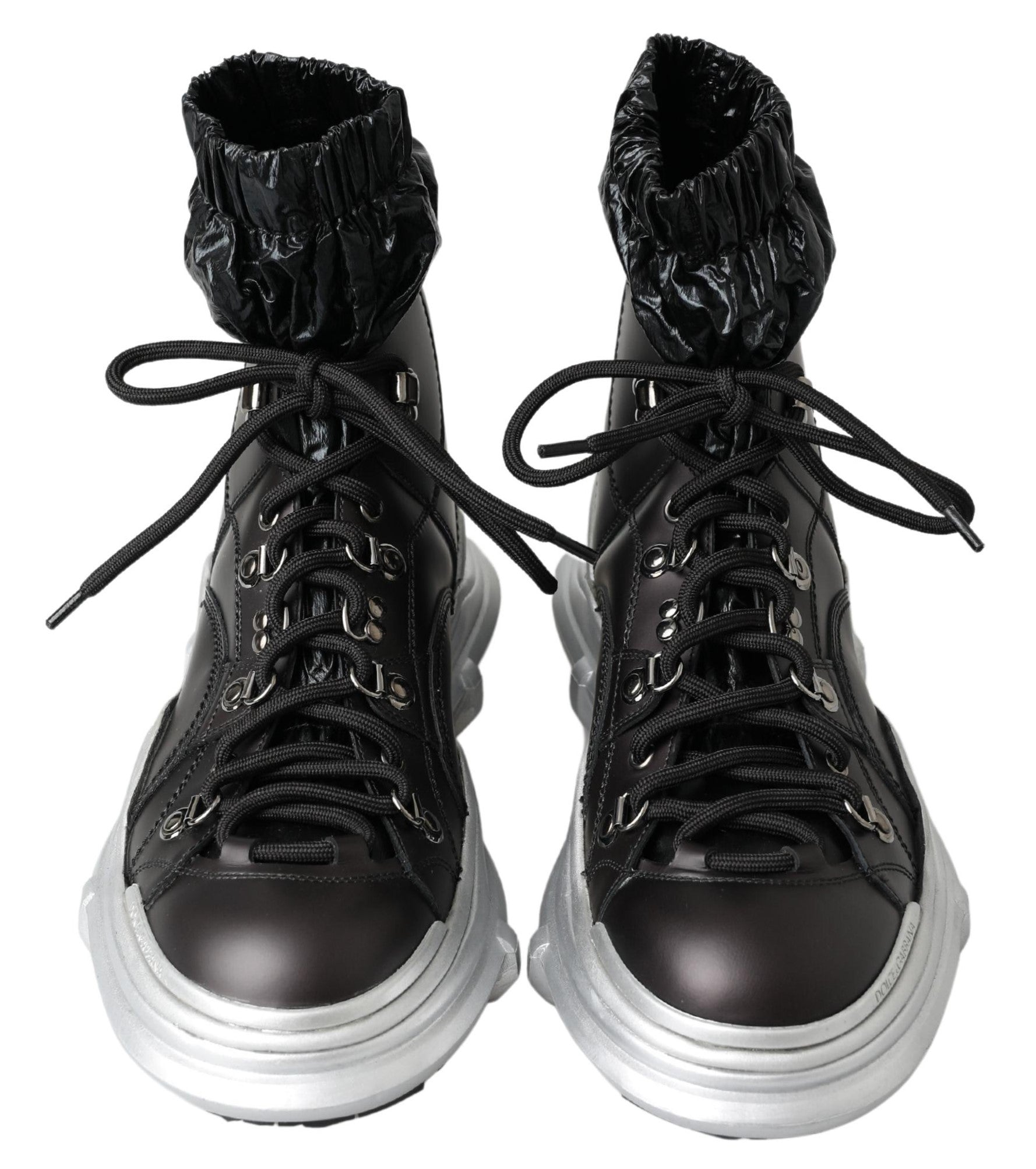 Dolce & Gabbana Black Nylon Galileo High Top Sneakers Shoes Dolce & Gabbana