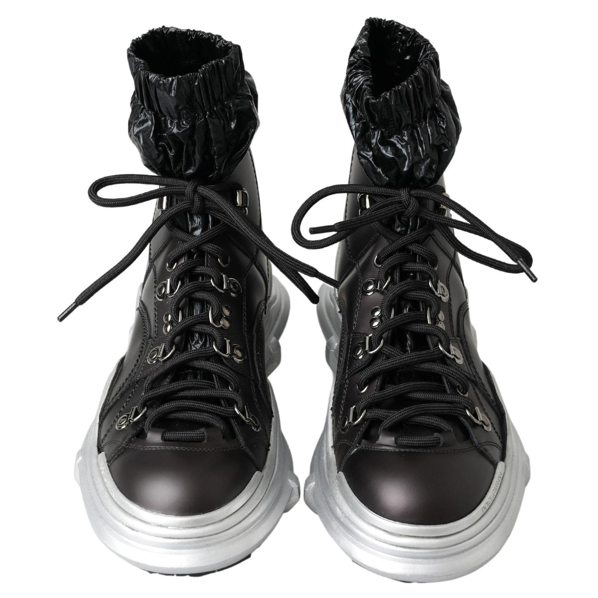 Dolce & Gabbana Black Nylon Galileo High Top Sneakers Shoes