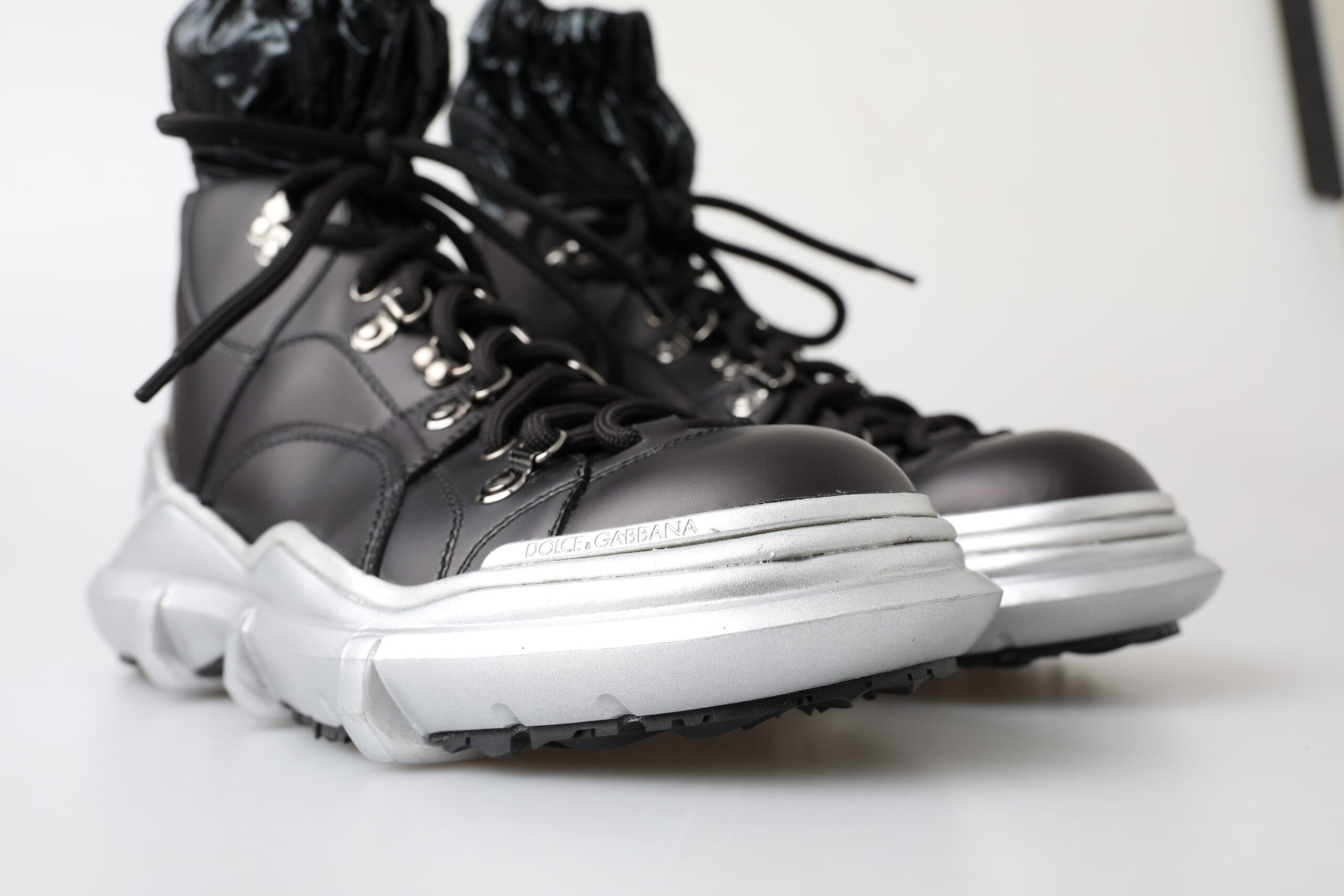 Dolce & Gabbana Black Nylon Galileo High Top Sneakers Shoes Dolce & Gabbana