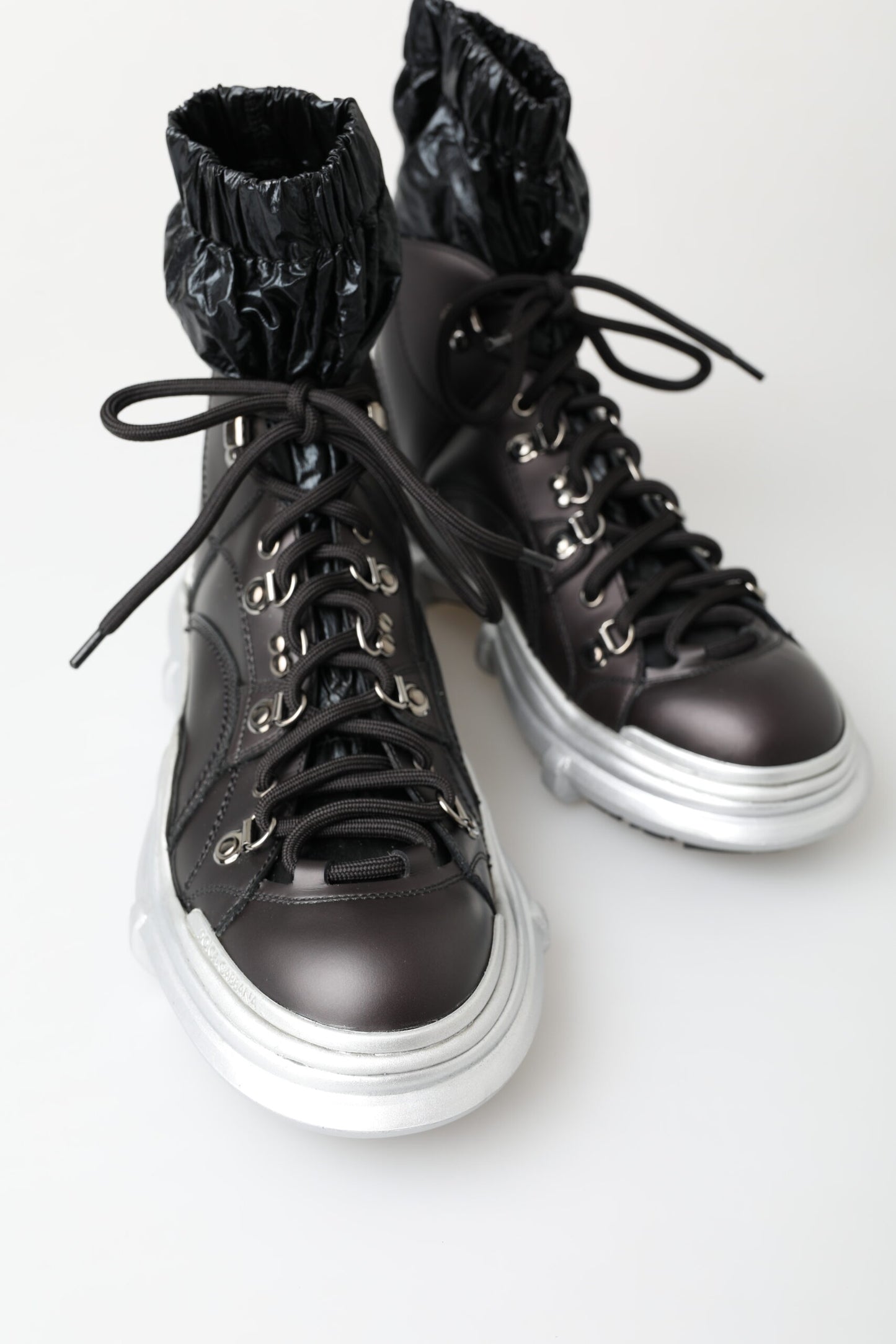 Dolce & Gabbana Black Nylon Galileo High Top Sneakers Shoes Dolce & Gabbana