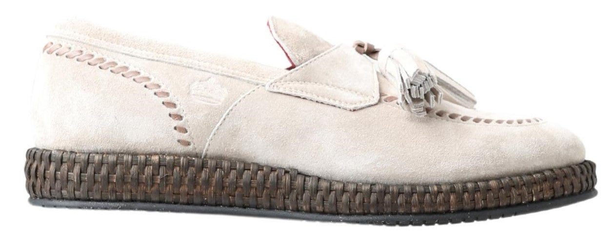 Dolce & Gabbana Ivory Suede Leather Men Espadrille Shoes Dolce & Gabbana