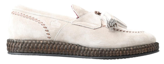 Dolce & Gabbana Ivory Suede Leather Men Espadrille Shoes Dolce & Gabbana