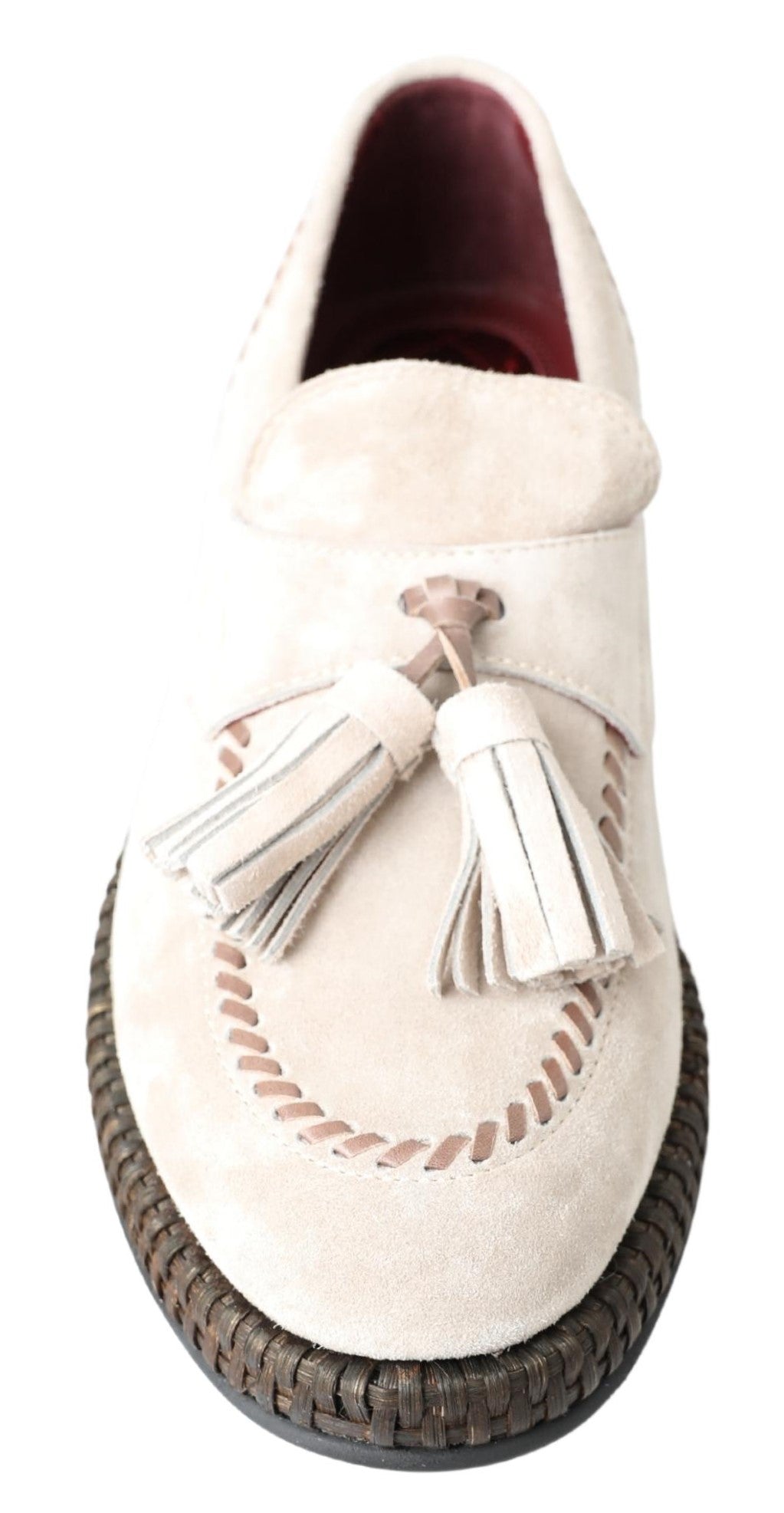 Dolce & Gabbana Ivory Suede Leather Men Espadrille Shoes Dolce & Gabbana