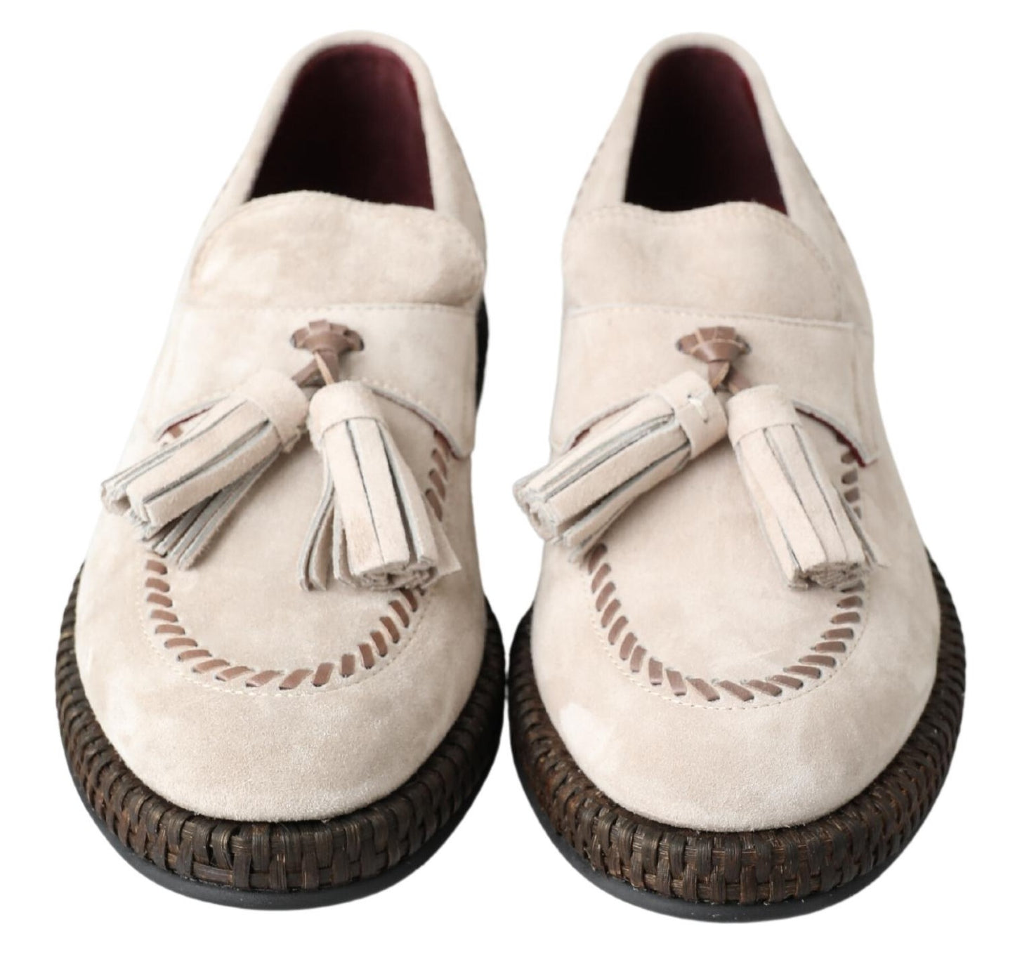 Dolce & Gabbana Ivory Suede Leather Men Espadrille Shoes Dolce & Gabbana