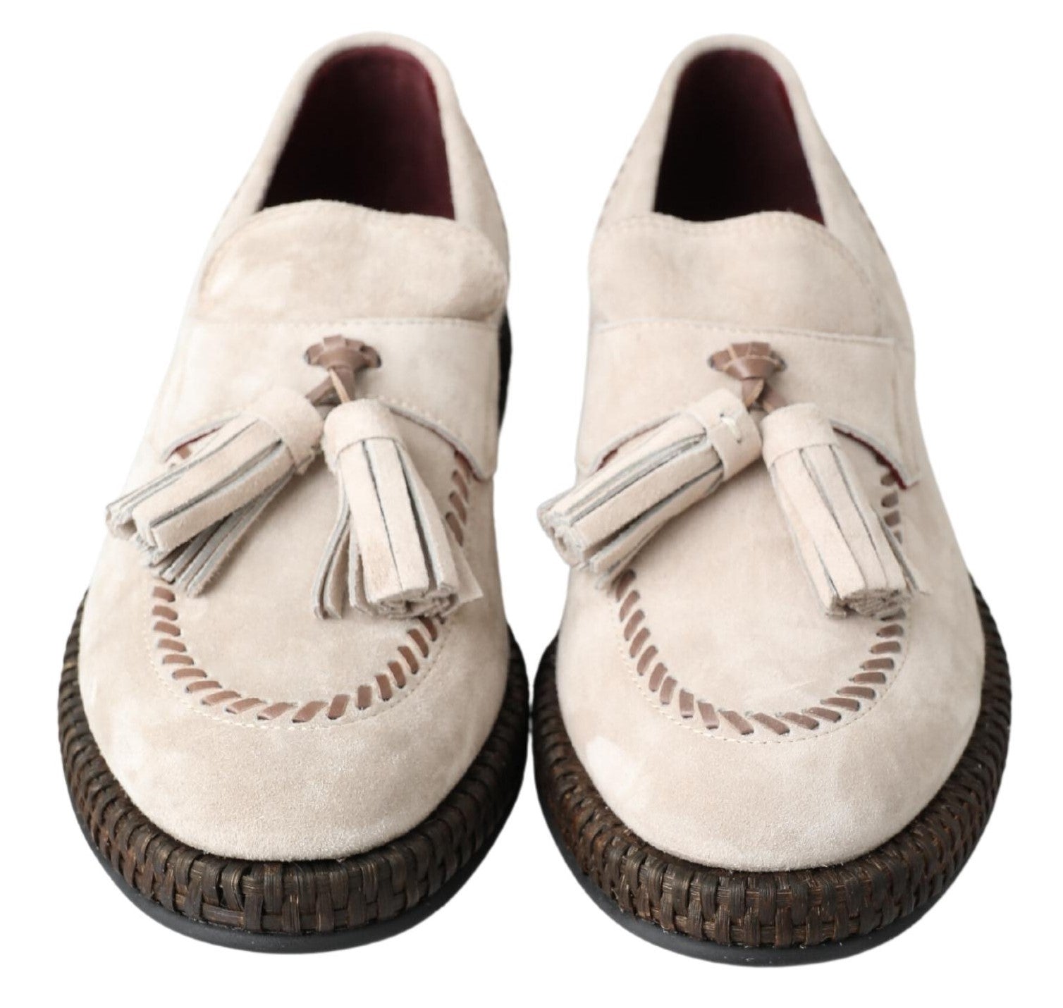 Dolce & Gabbana Ivory Suede Leather Men Espadrille Shoes Dolce & Gabbana