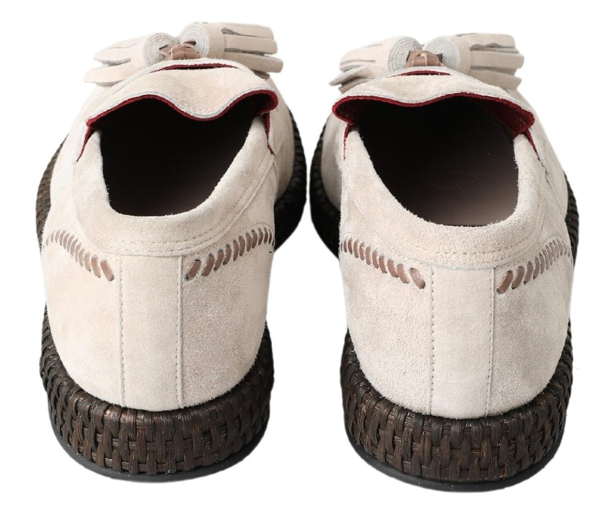 Dolce & Gabbana Ivory Suede Leather Men Espadrille Shoes Dolce & Gabbana