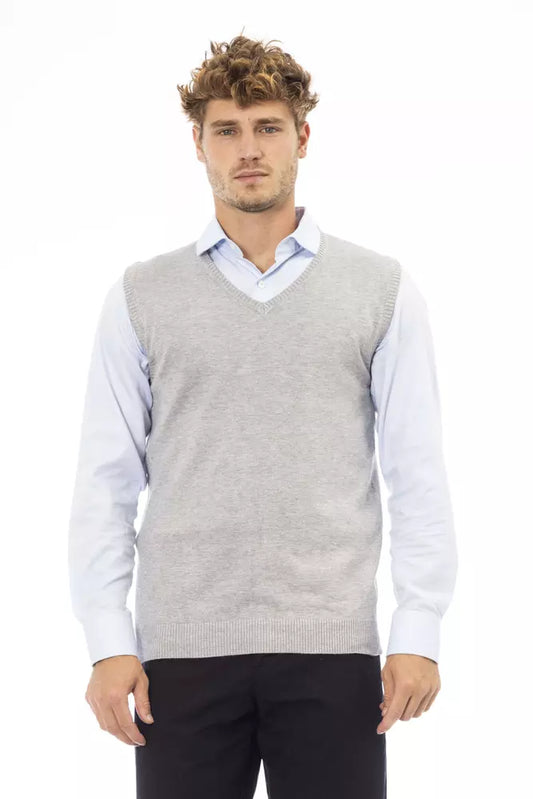 Alpha Studio Gray Viscose Men Jacket Alpha Studio