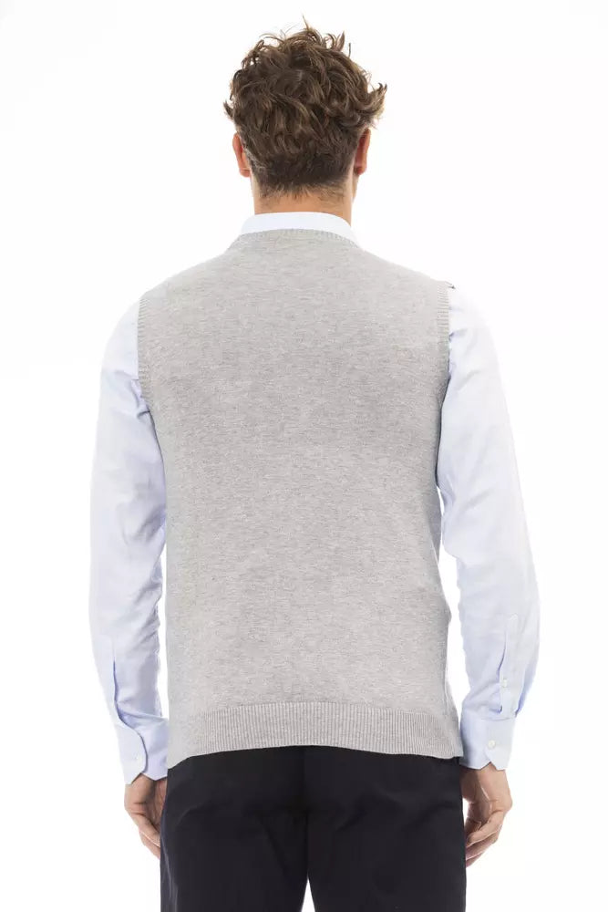 Alpha Studio Gray Viscose Men Jacket Alpha Studio