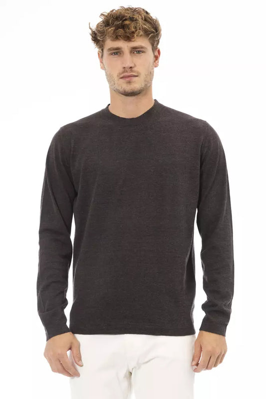 Alpha Studio Brown Cotton Men's Sweater Alpha Studio