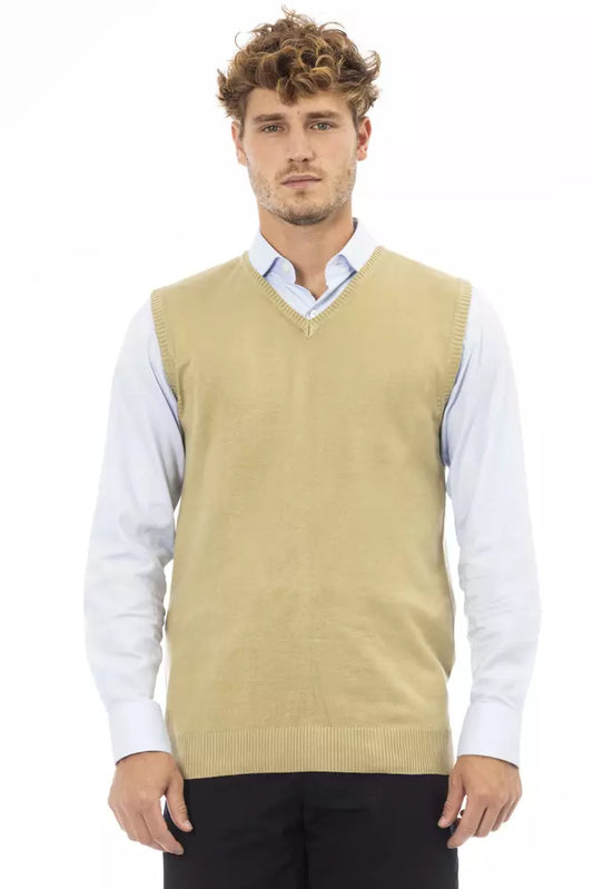 Alpha Studio Beige Viscose Men Jacket Alpha Studio