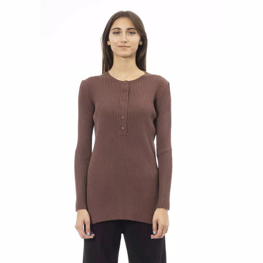 Alpha Studio Brown Viscose Women Sweater Alpha Studio