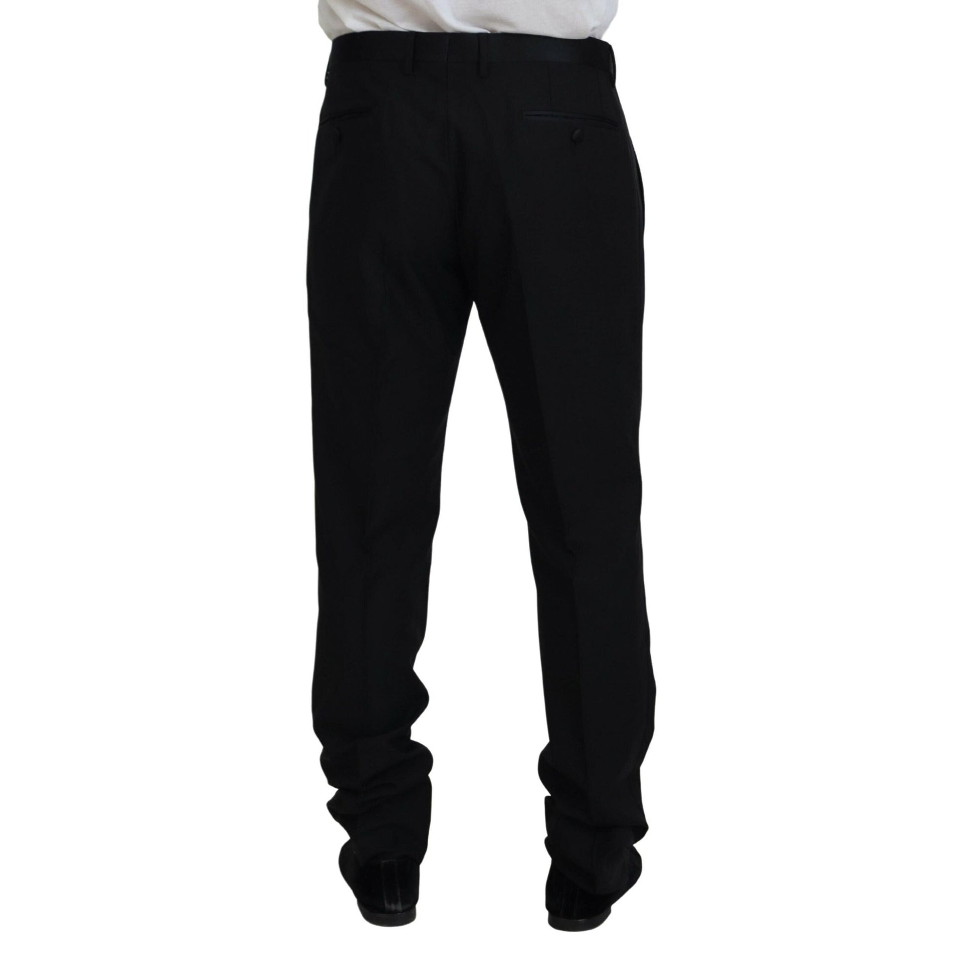 Dolce & Gabbana Black Dress Wool Silk Trouser Pants Dolce & Gabbana