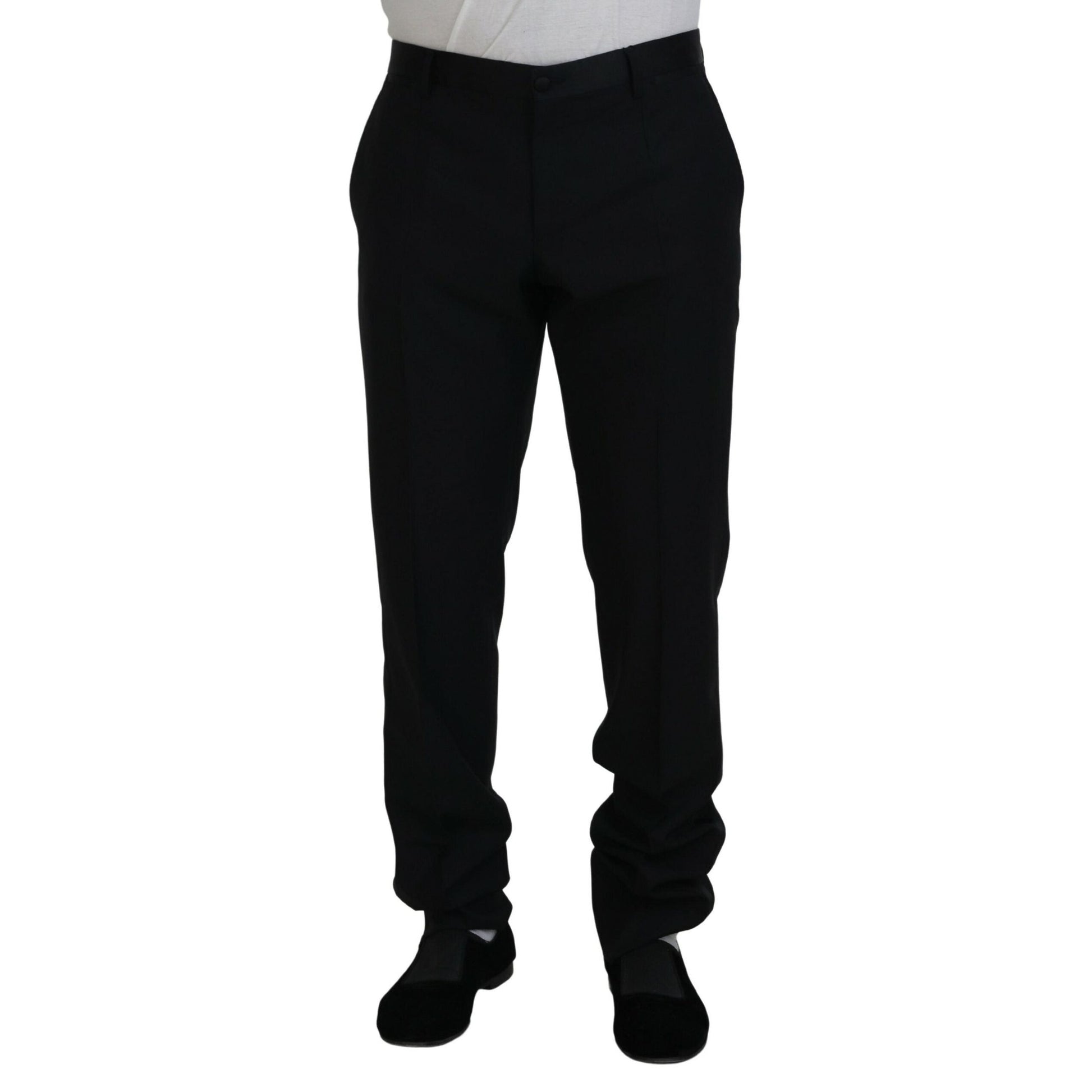 Dolce & Gabbana Black Dress Wool Silk Trouser Pants Dolce & Gabbana