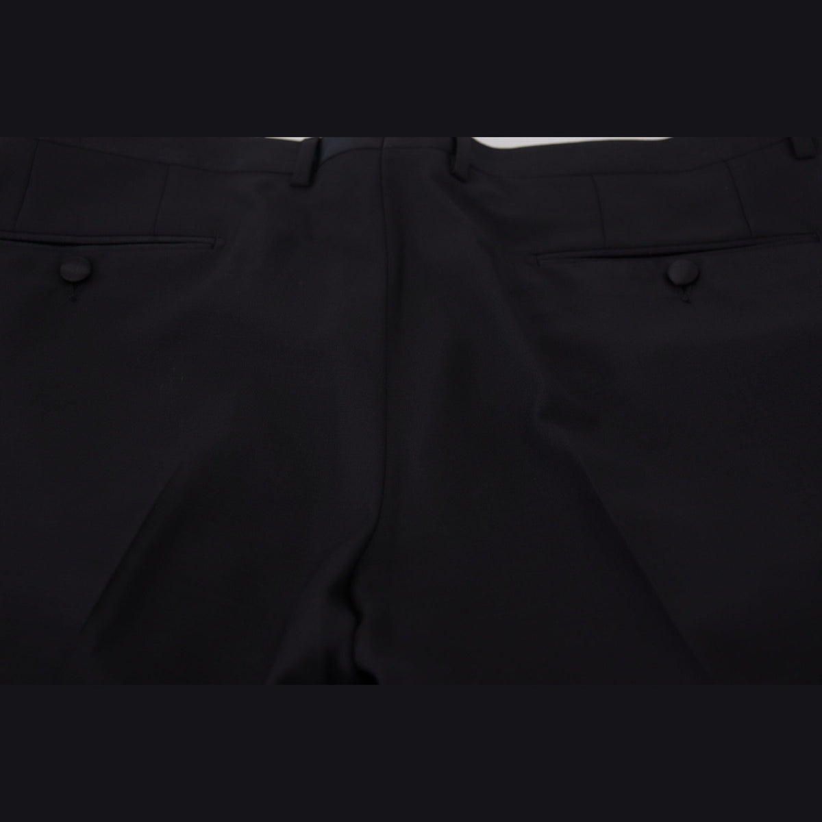 Dolce & Gabbana black wool and silk trouser pants, tailored dress trousers with a sleek, elegant fit.