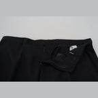 Dolce & Gabbana black wool and silk trouser pants with tailored fit and classic design.