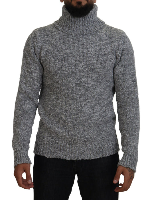 Dolce & Gabbana Gray Wool Knit Turtleneck Pullover Sweater Dolce & Gabbana
