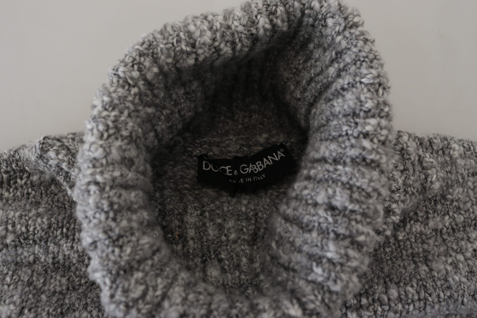 Dolce & Gabbana Gray Wool Knit Turtleneck Pullover Sweater Dolce & Gabbana