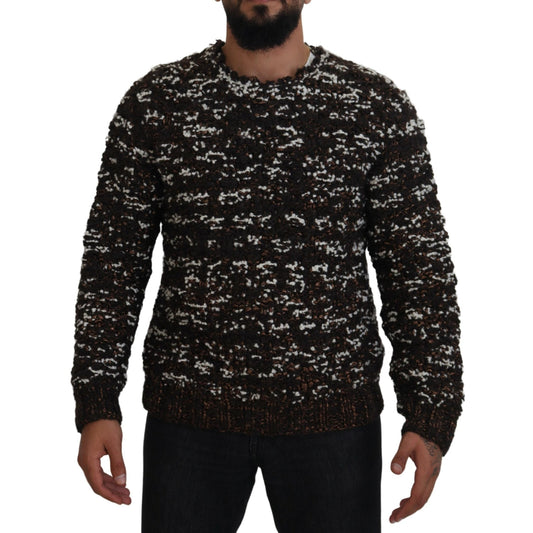 Dolce & Gabbana Brown Knitted Wool Fatto A Mano Sweater Dolce & Gabbana