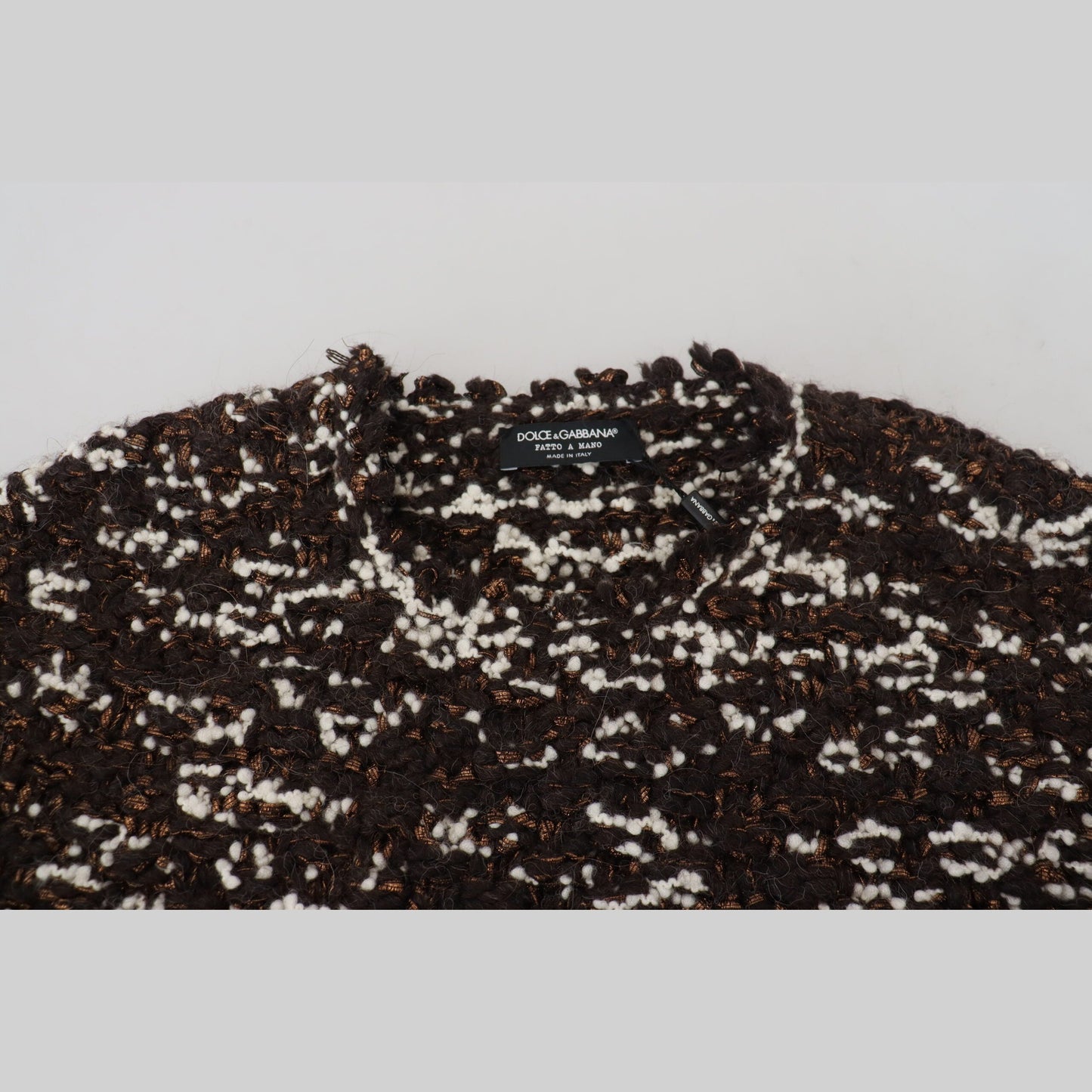 Dolce & Gabbana Brown Knitted Wool Fatto A Mano Sweater Dolce & Gabbana