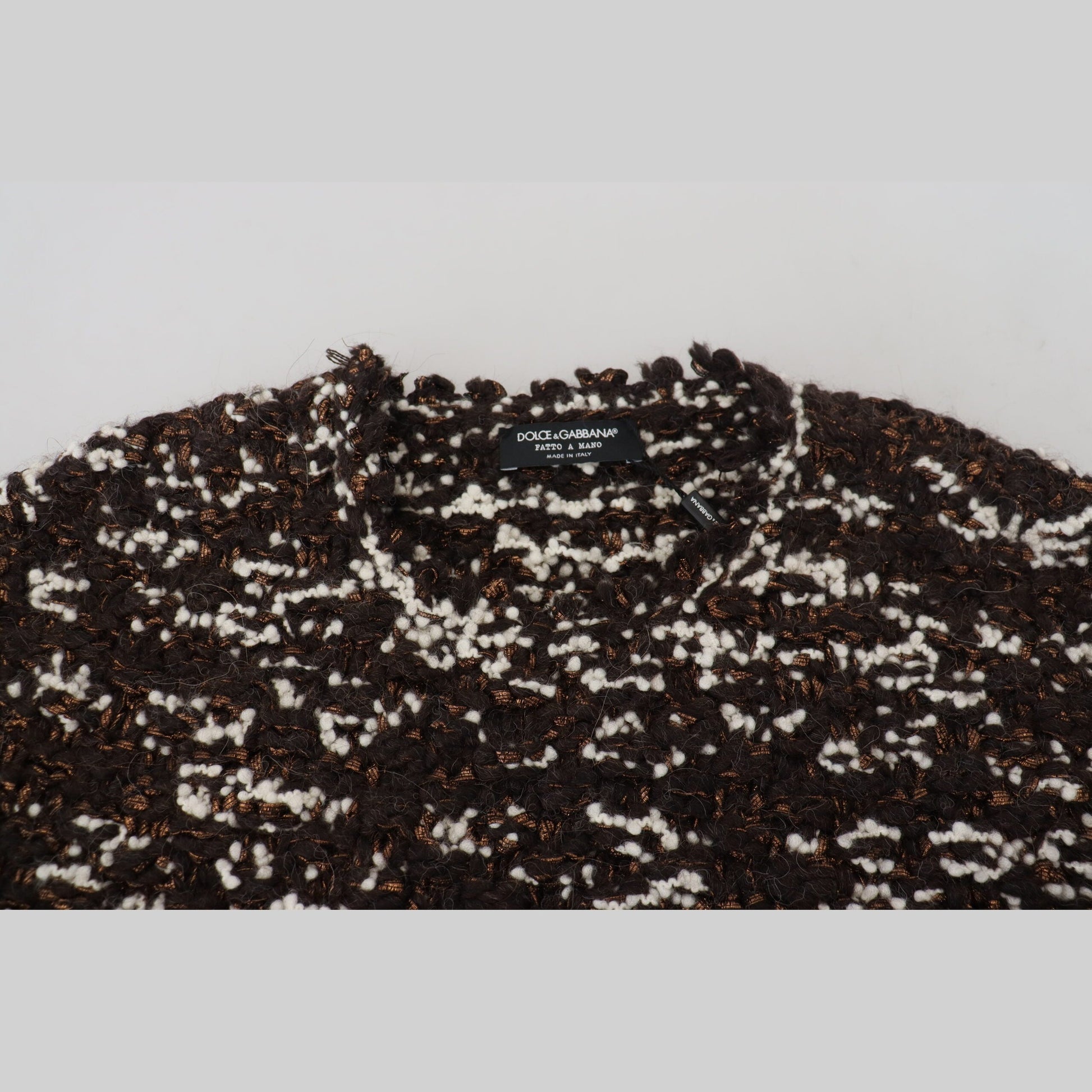 Dolce & Gabbana Brown Knitted Wool Fatto A Mano Sweater Dolce & Gabbana