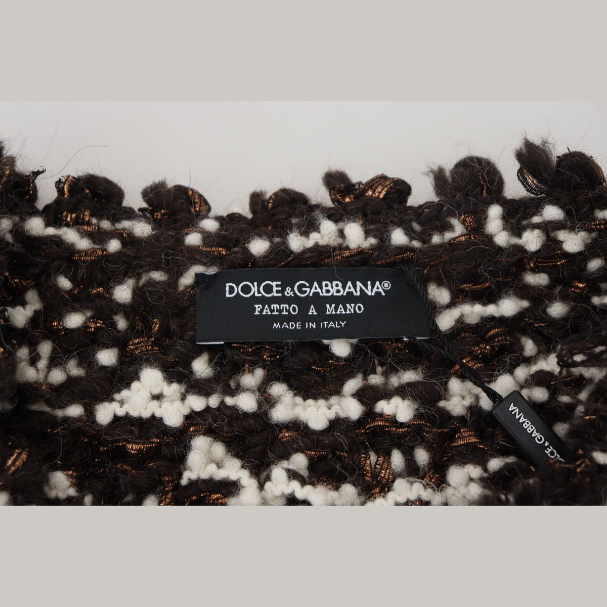 Dolce & Gabbana Brown Knitted Wool Fatto A Mano Sweater