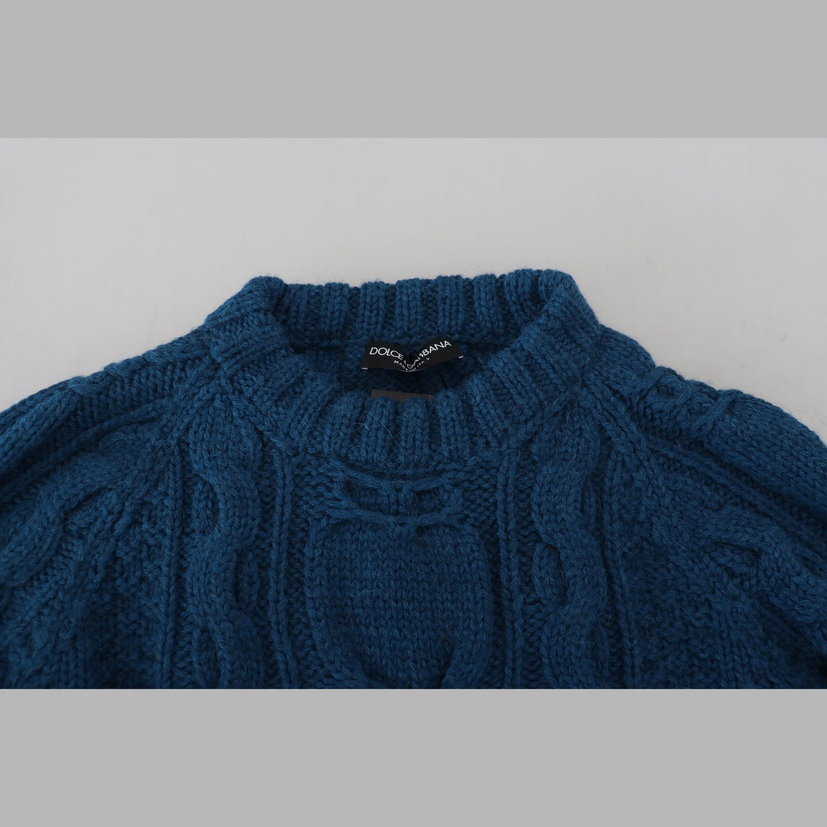 Dolce & Gabbana Blue Knitted Wool Alpaca Pullover Sweater