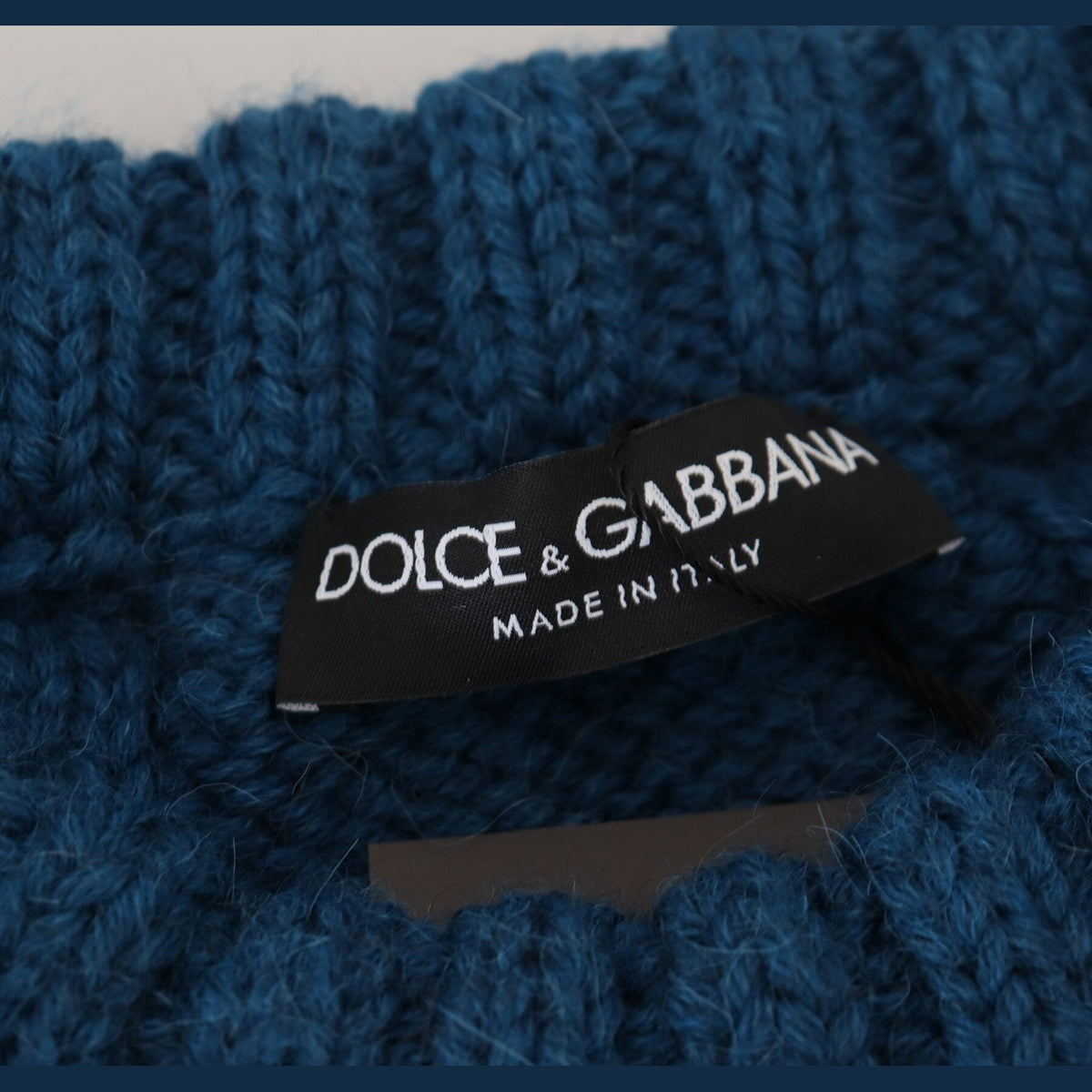 Dolce & Gabbana Blue Knitted Wool Alpaca Pullover Sweater