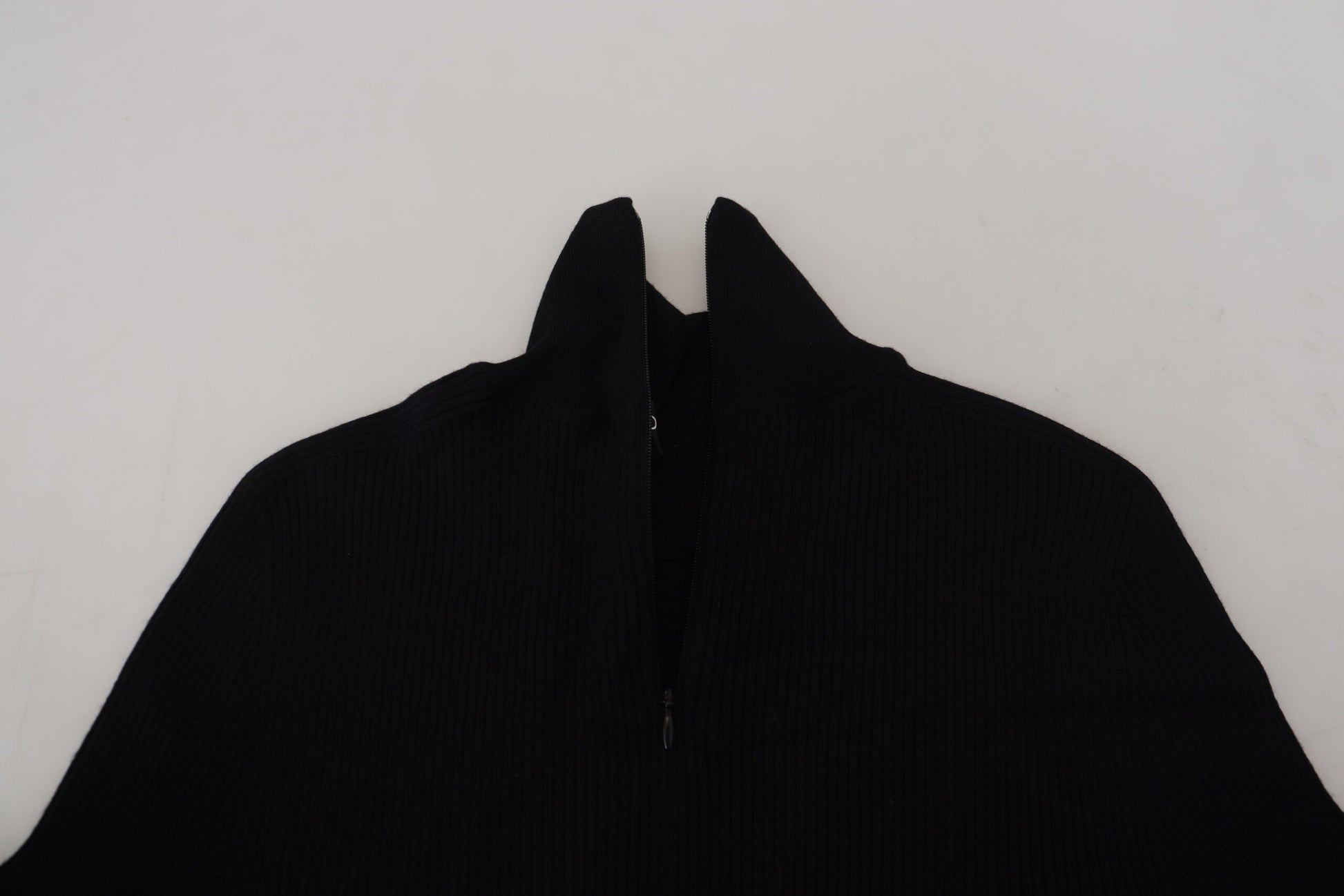 Dolce & Gabbana Black Half Zip Turtleneck Pullover Sweater Dolce & Gabbana