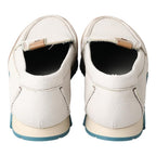 Dolce & Gabbana White Leather Loafers Moccasins Shoes