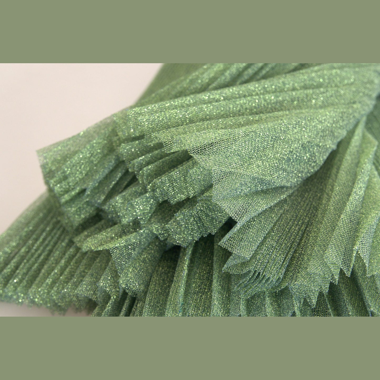 Dolce & Gabbana Metallic Green High Waist A-line Pleated Skirt