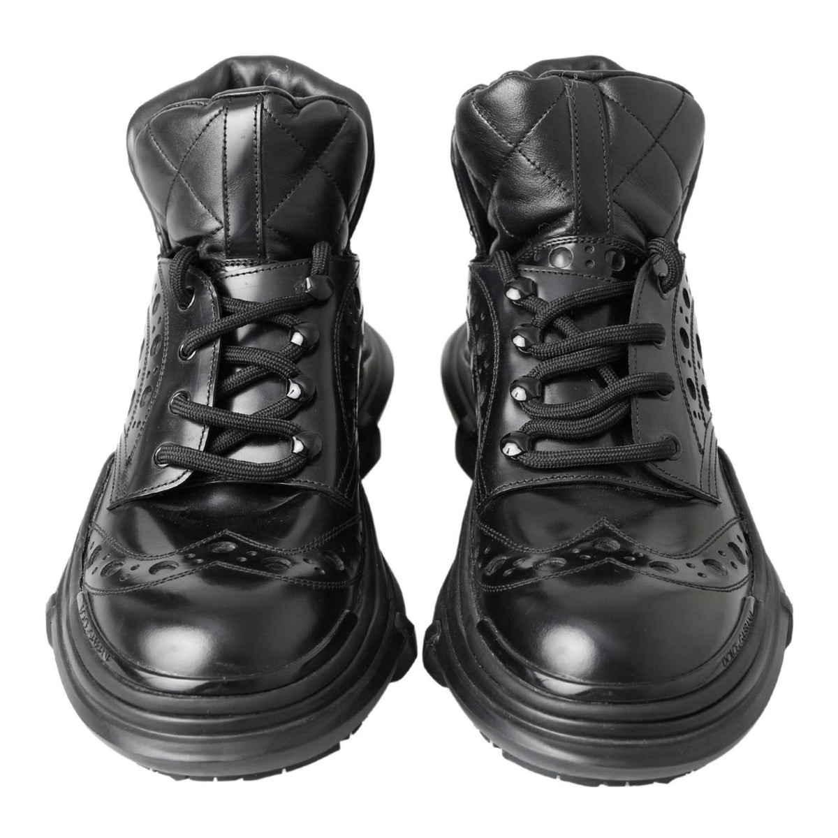 Dolce & Gabbana Black Leather Ankle Casual Boots