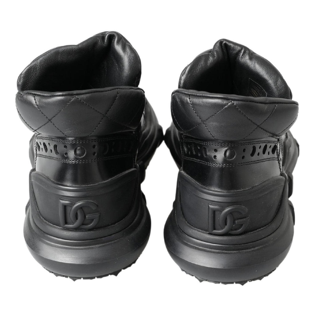 Dolce & Gabbana Black Leather Ankle Casual Boots
