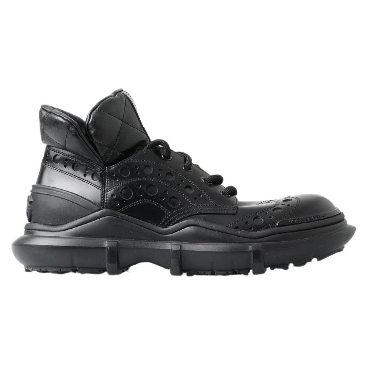 Dolce & Gabbana Black Leather Ankle Casual Boots
